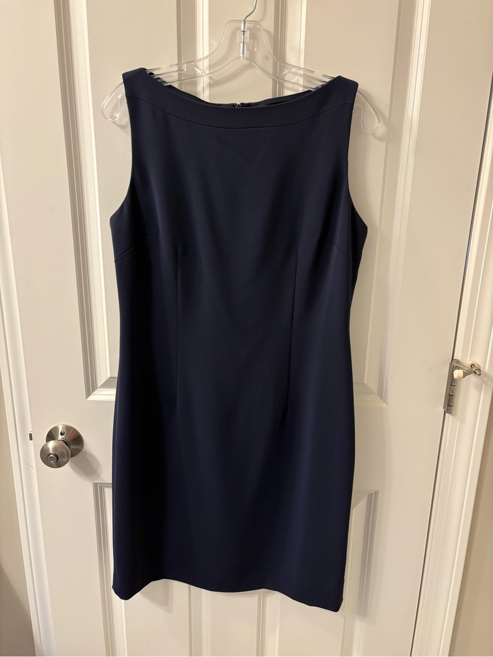 Yansi Fugel Navy Boatneck Sheath Dress